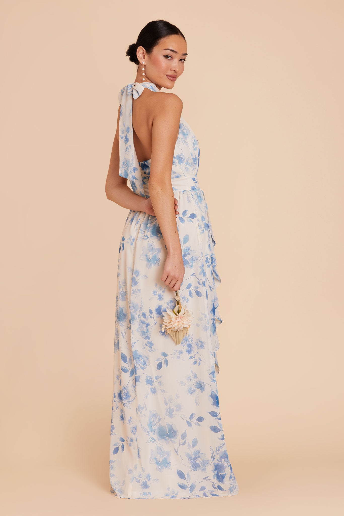 Joyce Chiffon Dress - Blue Rococo Floral