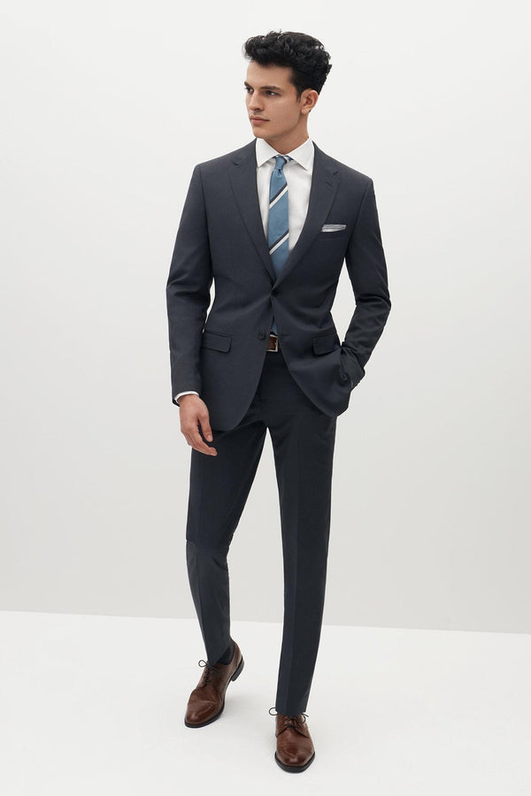 Textured Gray Suit Pants by SuitShop