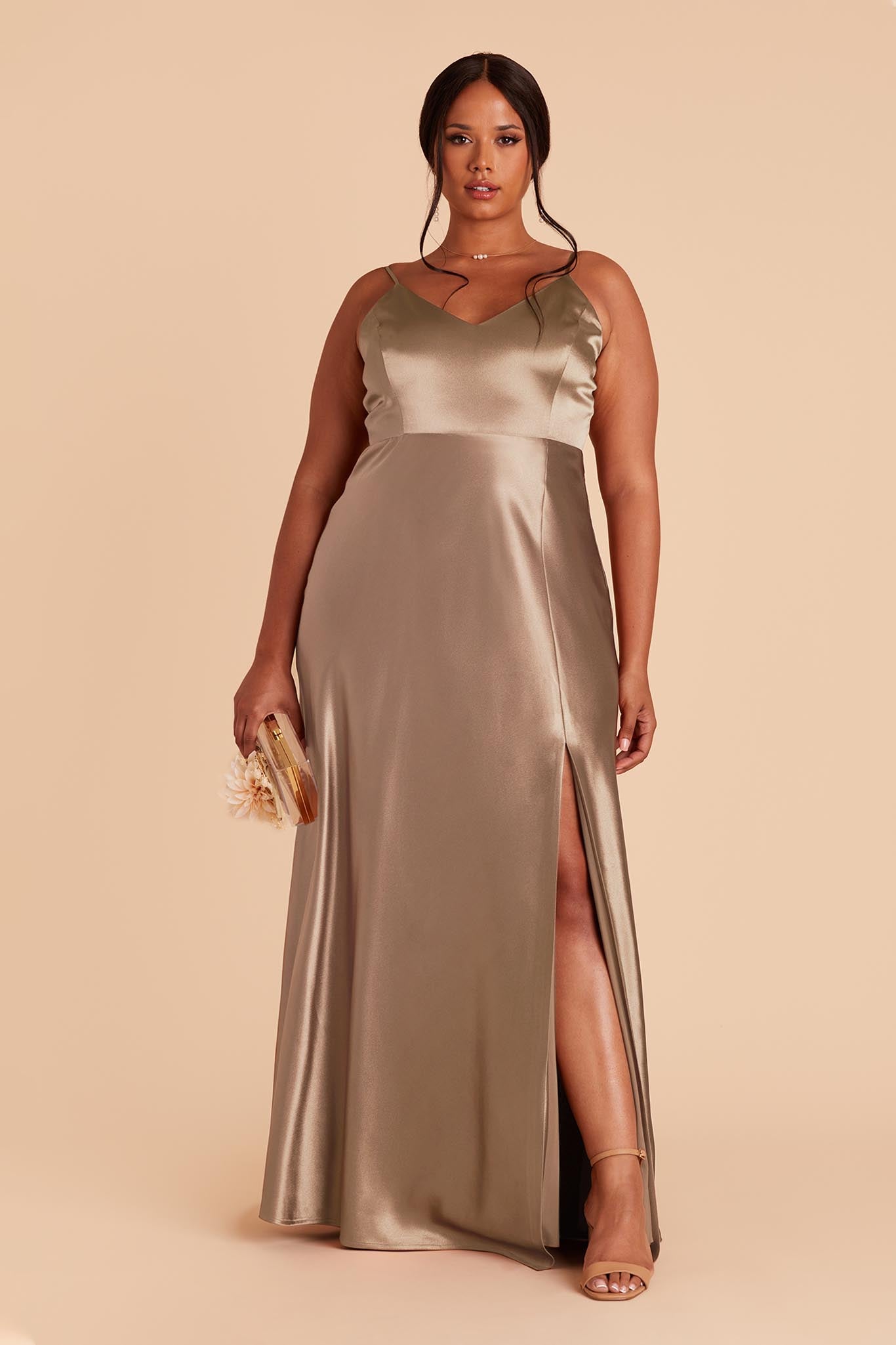 Mocha hot sale satin dress