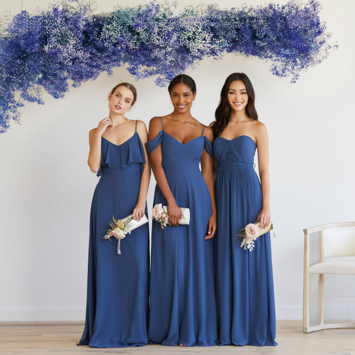 Slate Blue Bridesmaid Dresses | Steel Blue Dresses | Birdy Grey