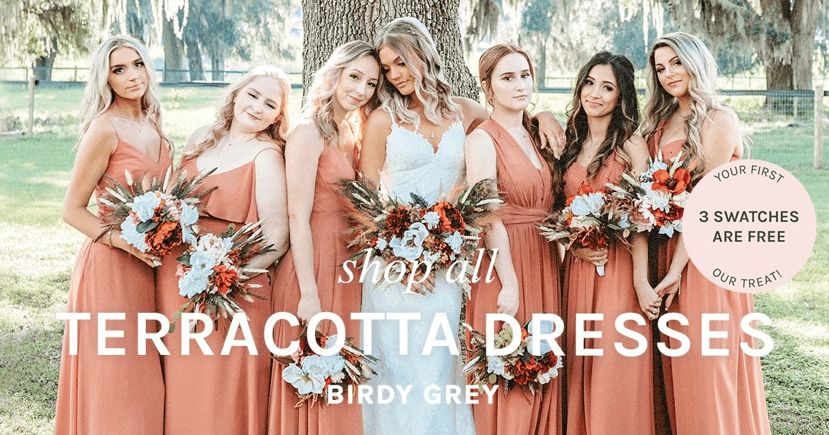 Terracotta color bridesmaid dresses sale