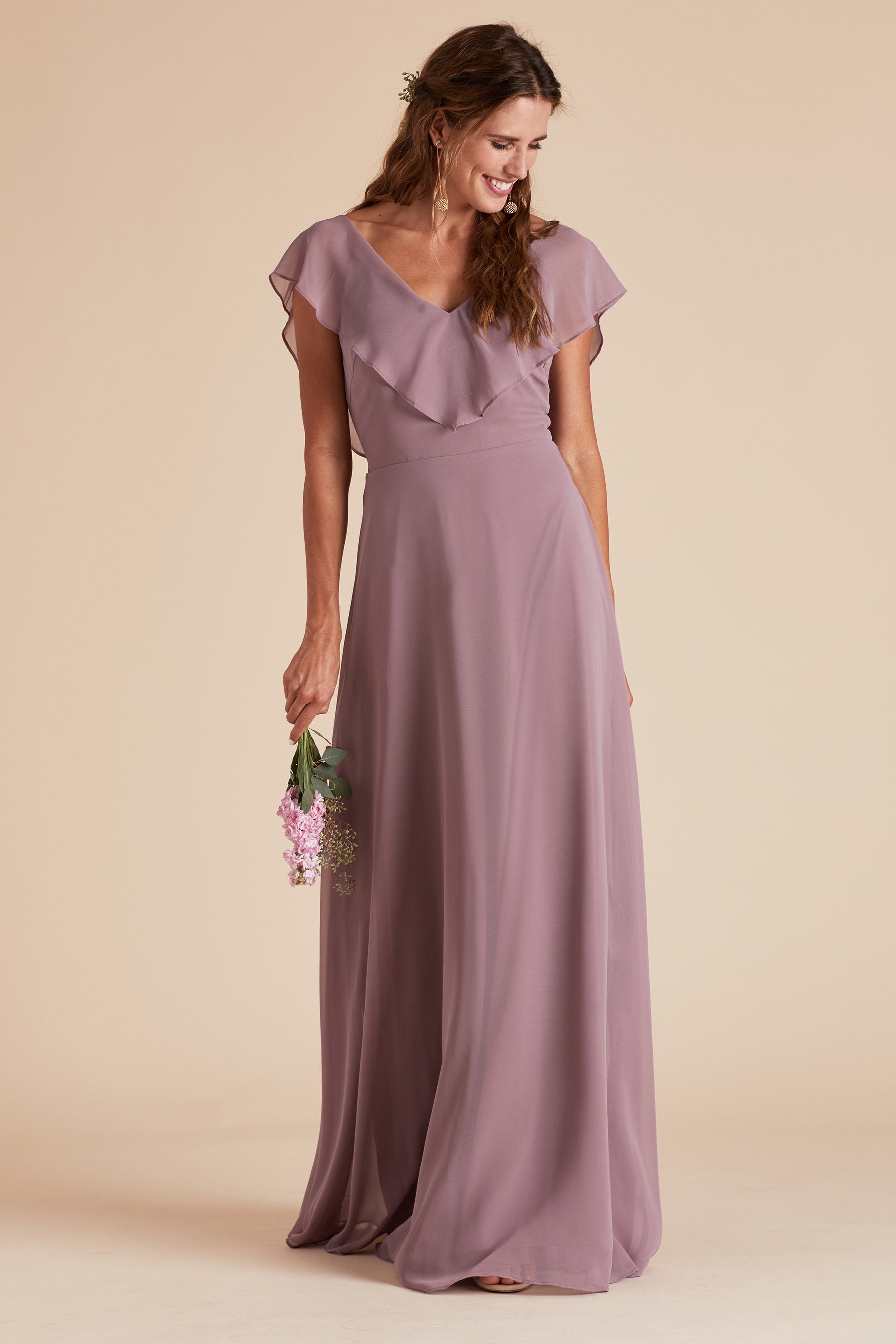 Jane Convertible Chiffon Bridesmaid Dress in Dark Mauve | Birdy Grey