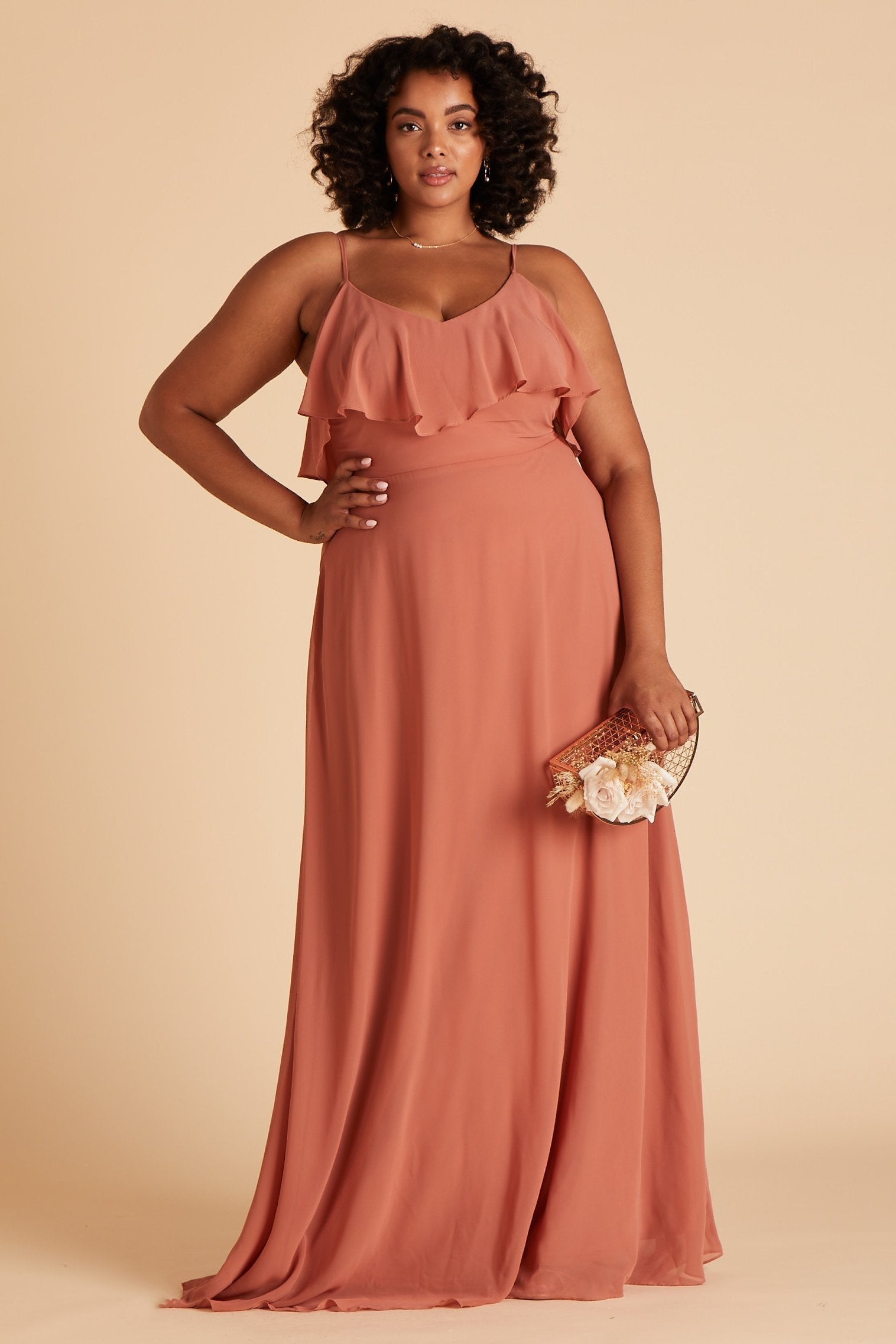 Peach bridesmaid dresses chiffon 2025