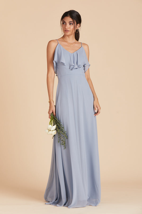 Jane Convertible Chiffon Bridesmaid Dress in Dusty Blue | Birdy Grey