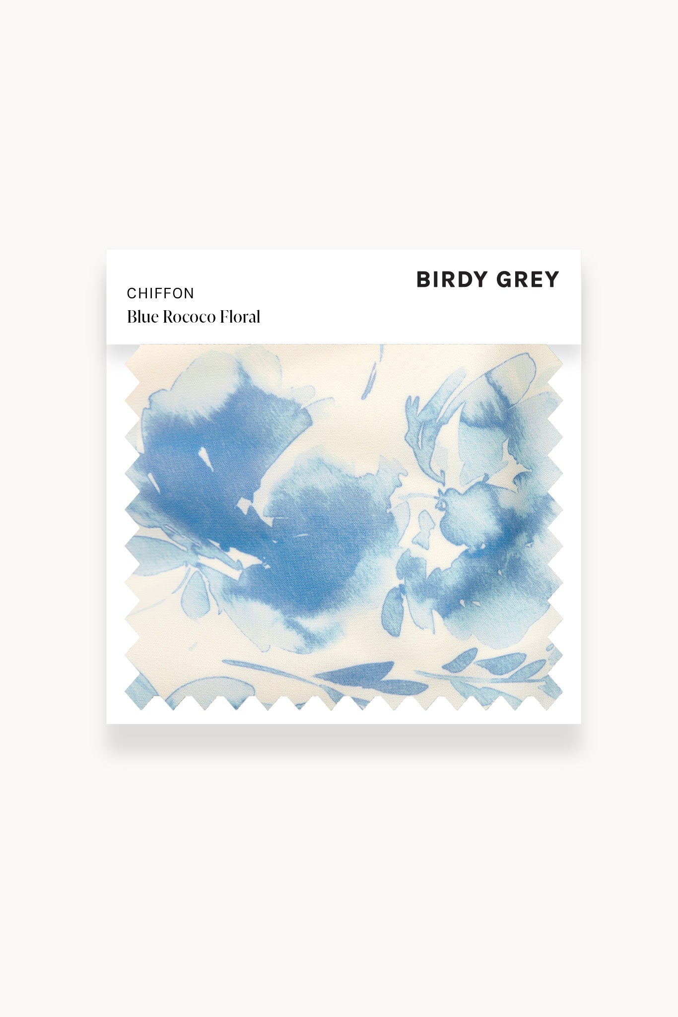 Blue Rococo Floral Chiffon Swatch by Birdy Grey