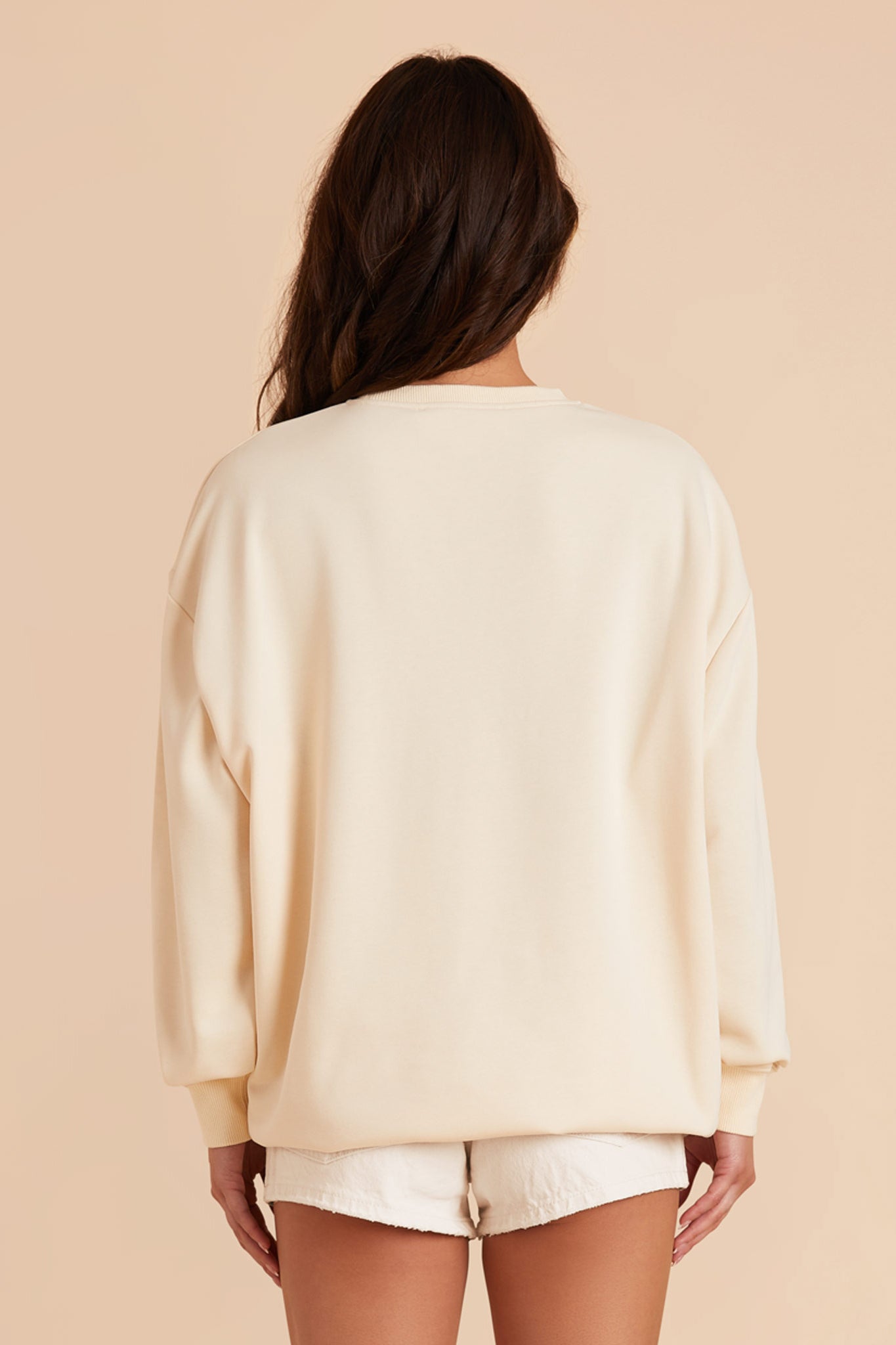 Ivory  Brianne Oversized Crewneck Graphic Sweatshirt by Birdy Grey