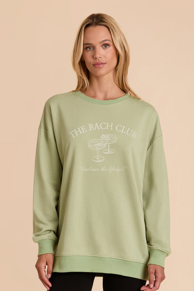  Moss Green Brianne Oversized Crewneck Graphic Sweatshirt by Birdy Grey