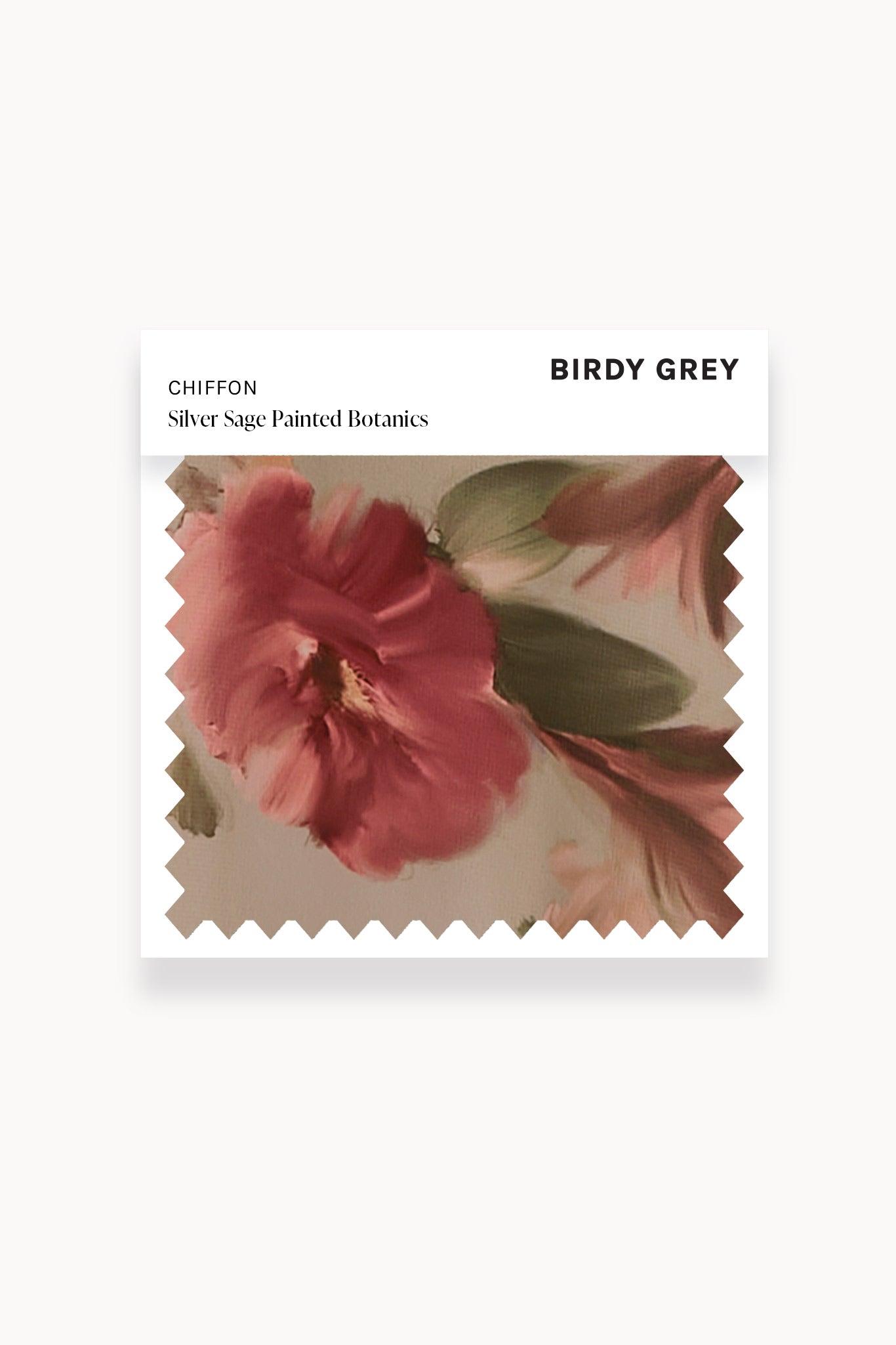 Swatch - Chiffon in Silver Sage Painted Botanics by Birdy Grey