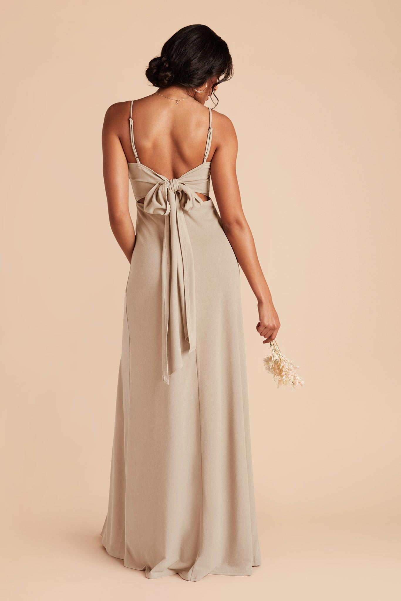 Almond Benny Crepe Dress by Birdy Grey