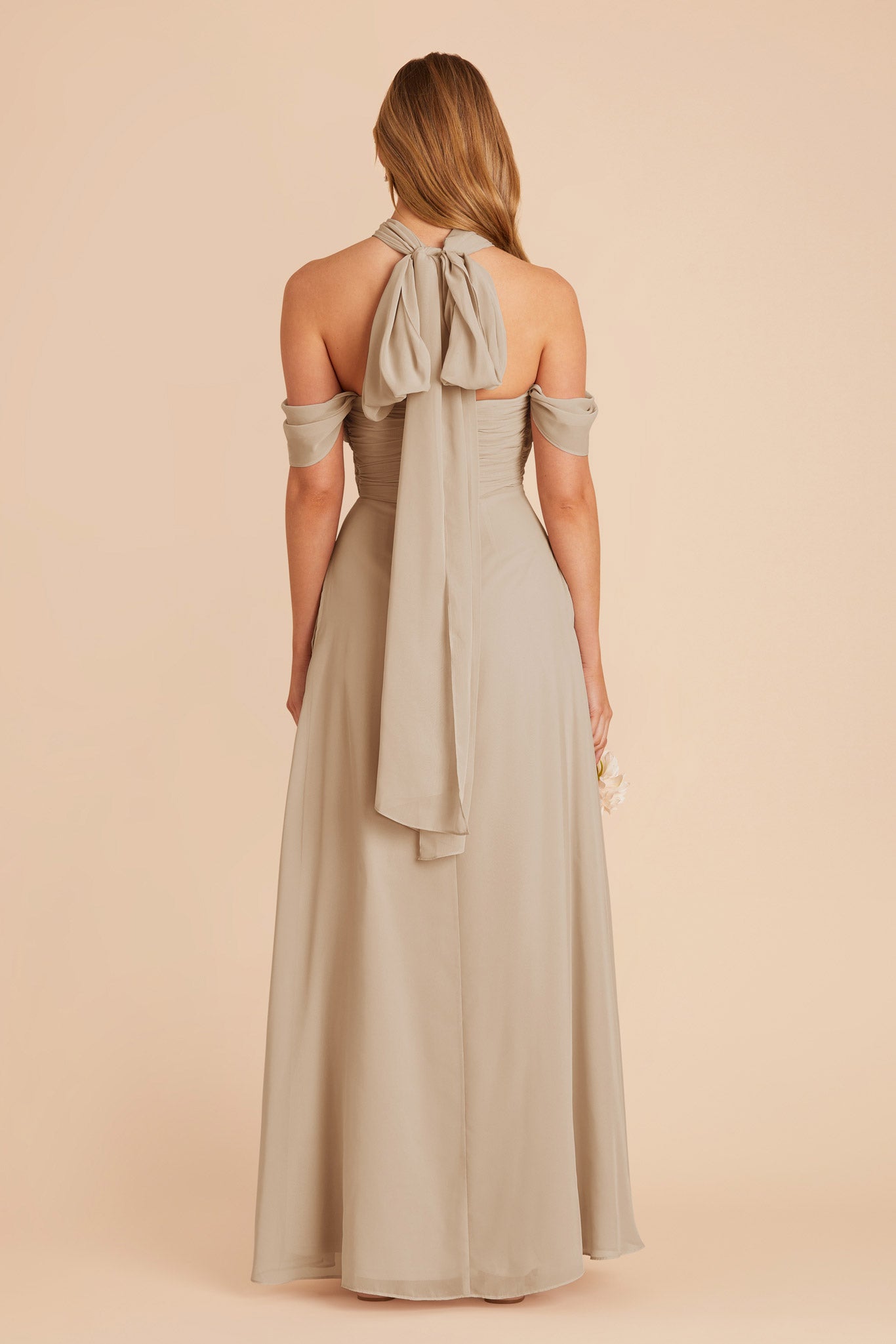 Almond Cara Chiffon Dress by Birdy Grey