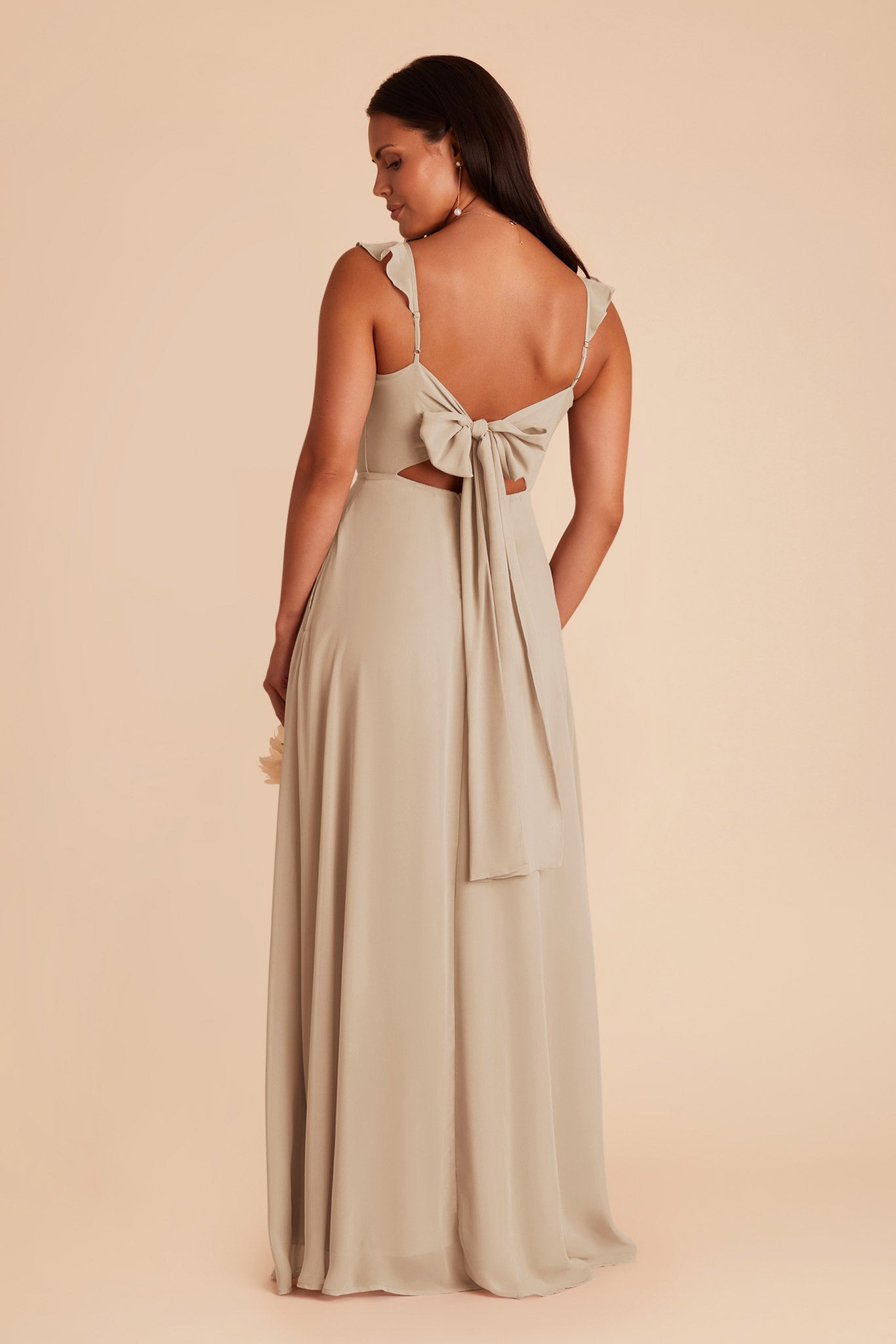 Almond Doris Chiffon Dress by Birdy Grey