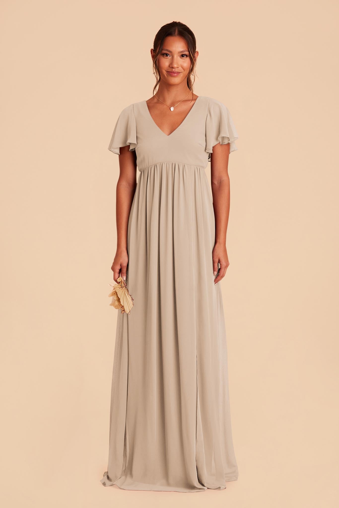 Almond Hannah Empire Dress by Birdy Grey