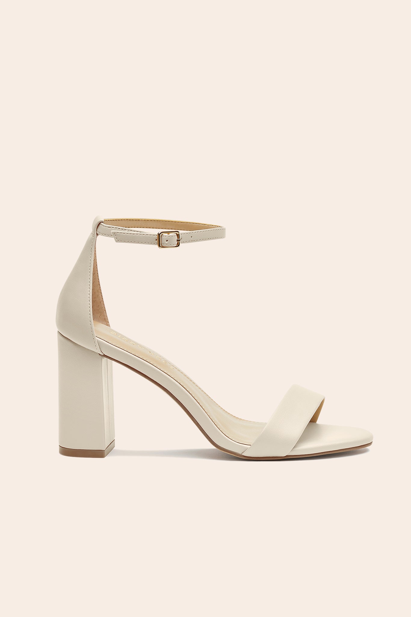 Mary High Chunky Heel in Almond by Birdy Grey