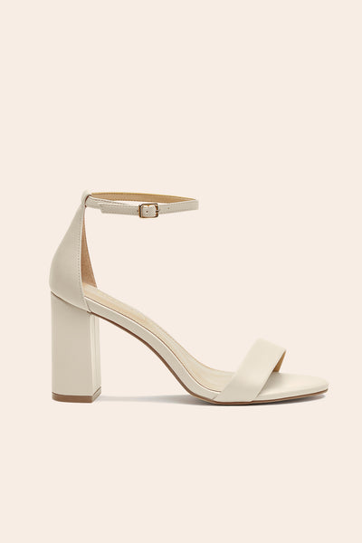 Mary High Chunky Heel in Almond by Birdy Grey