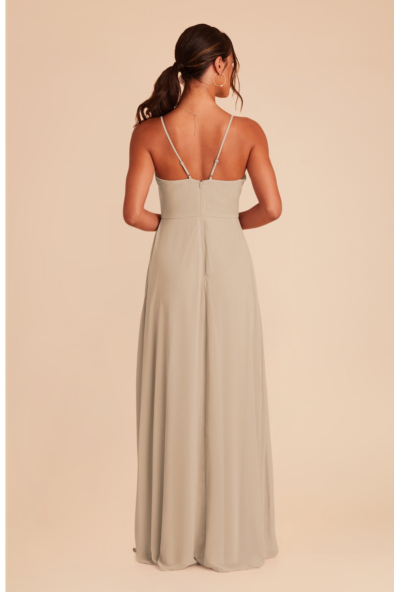 Almond Theresa Chiffon Dress by Birdy Grey