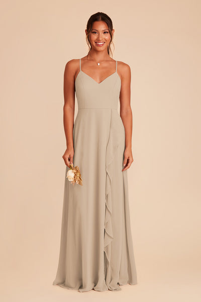 Almond Theresa Chiffon Dress by Birdy Grey