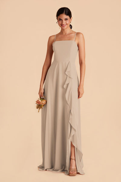 Almond Winnie Convertible Chiffon Dress by Birdy Grey