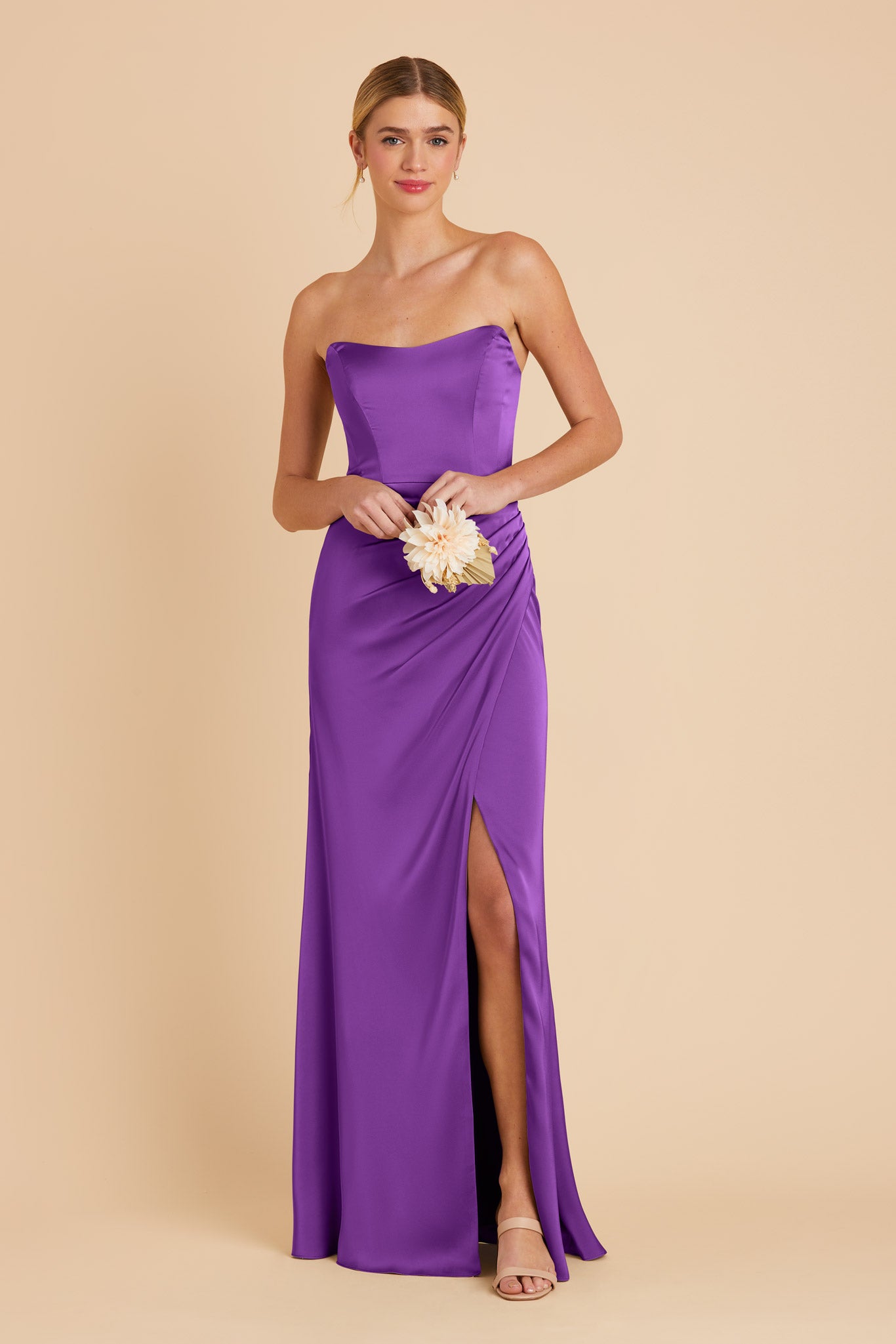 Amethyst Anne Matte Satin Dress by Birdy Grey