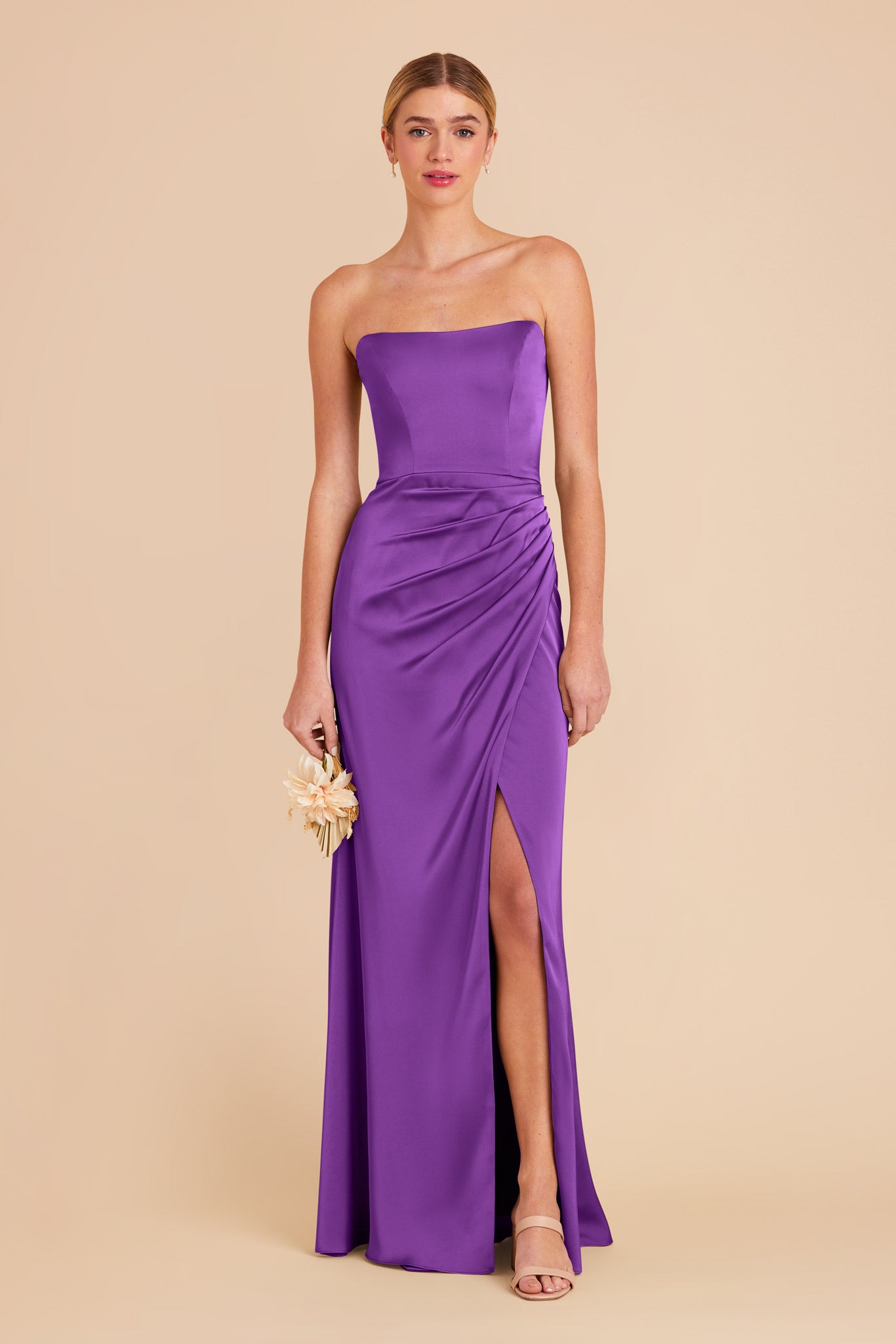 Amethyst Anne Matte Satin Dress by Birdy Grey