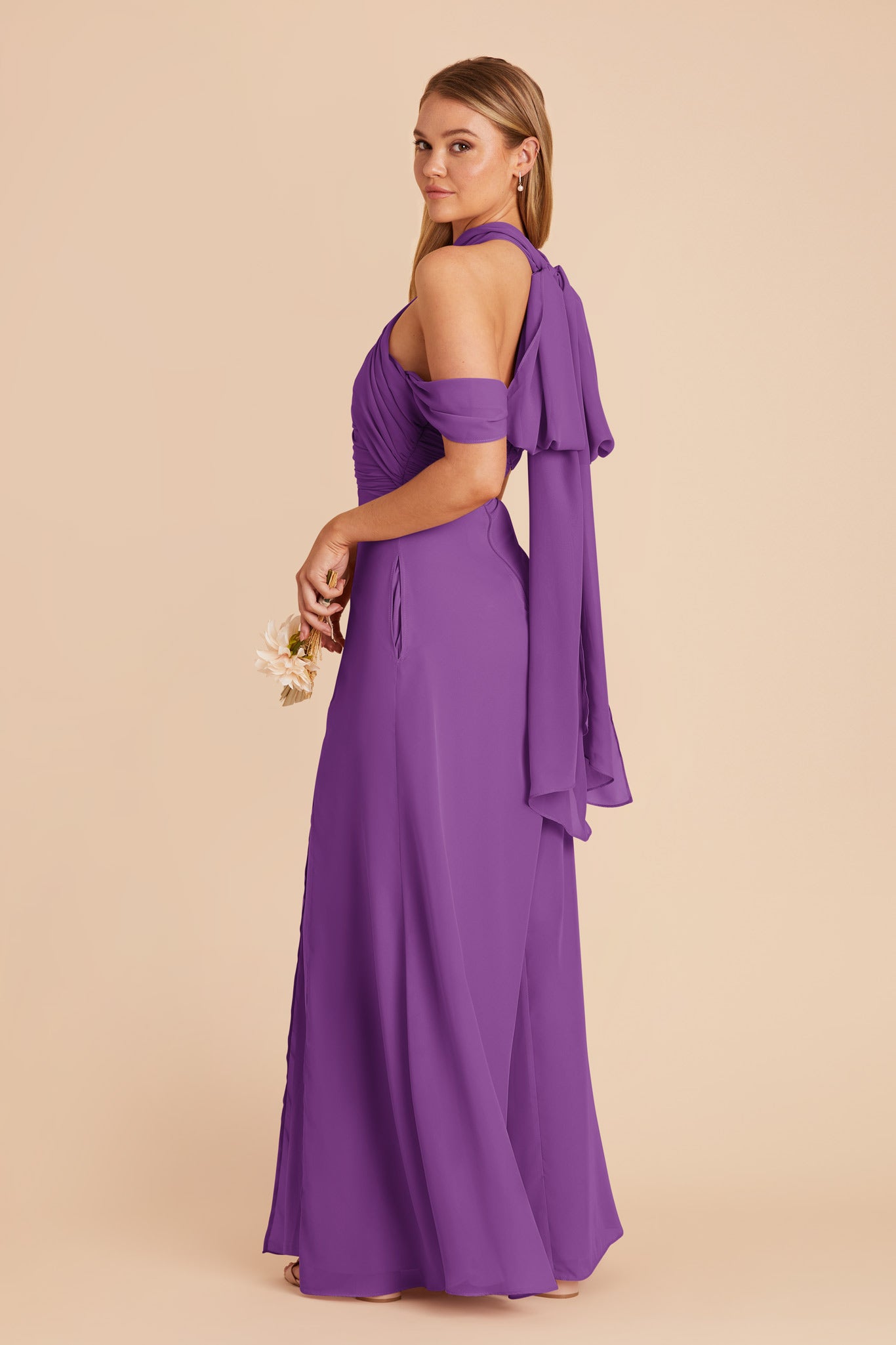 Amethyst Cara Chiffon Dress by Birdy Grey