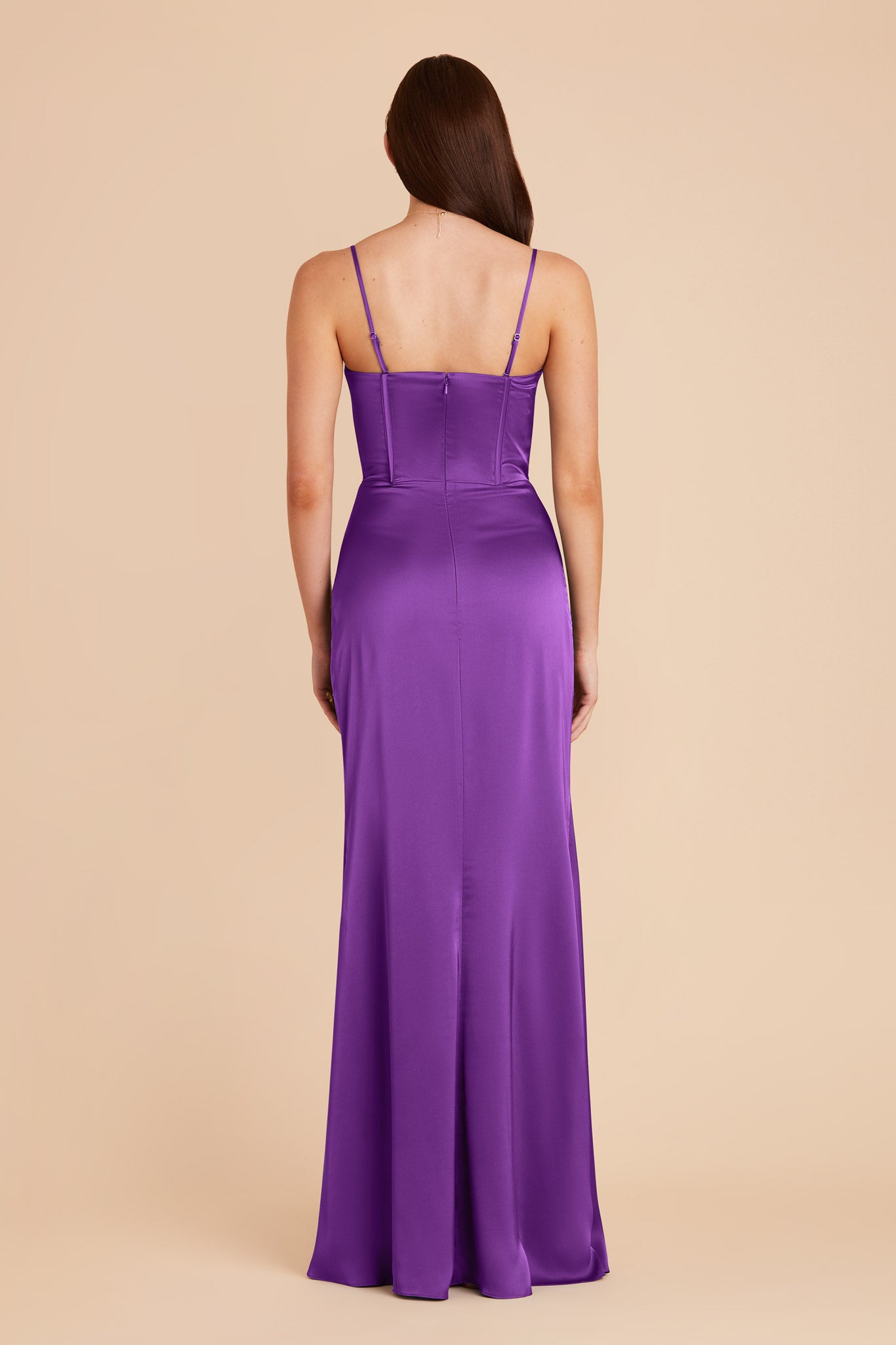 Amethyst Carrie Matte Satin Dress by Birdy Grey