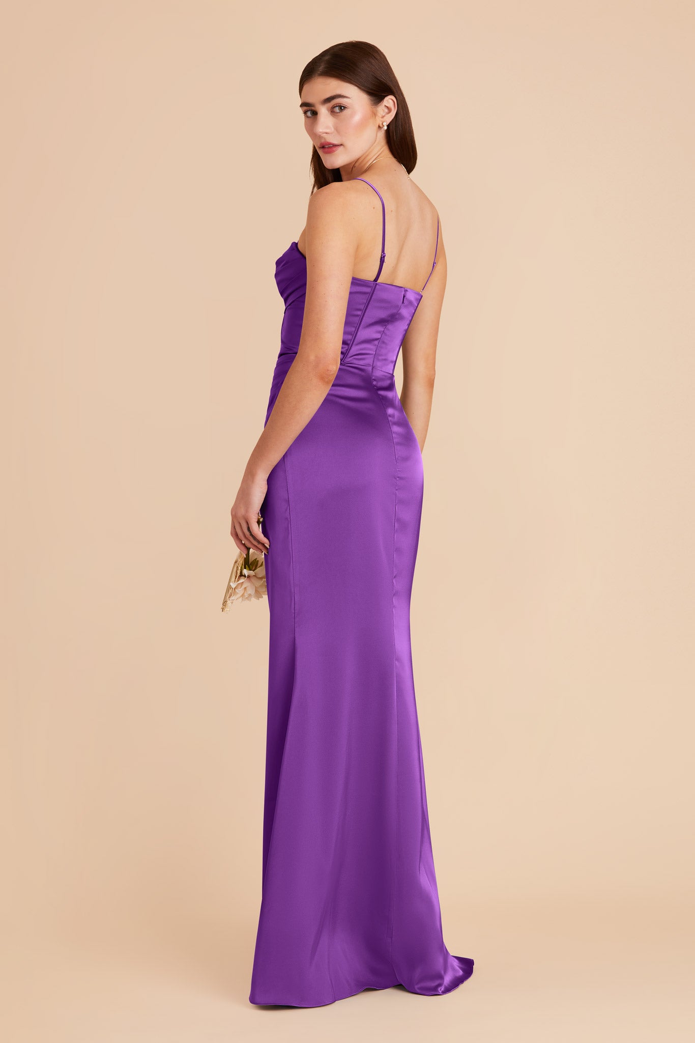 Amethyst Carrie Matte Satin Dress by Birdy Grey