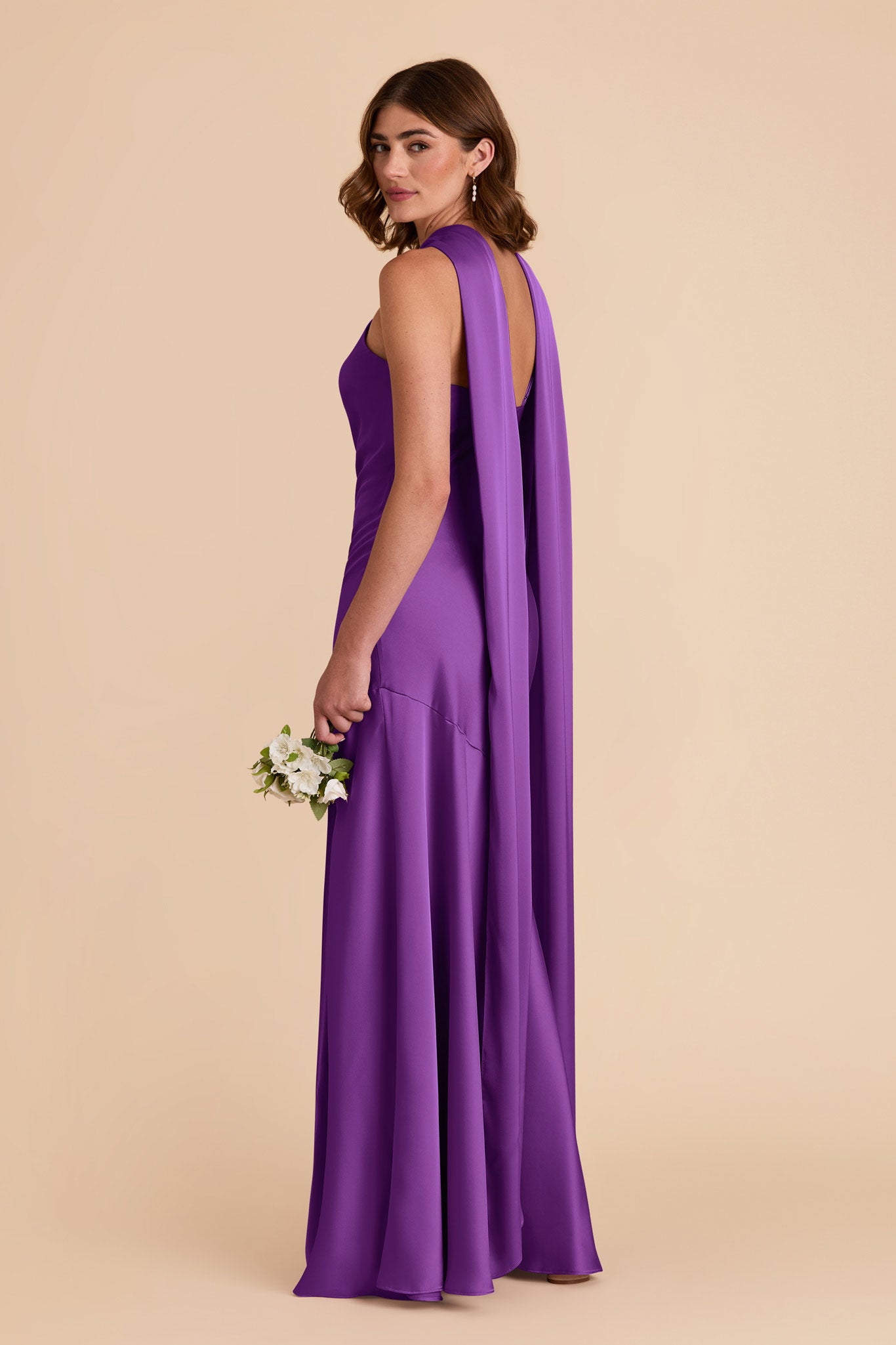 Amethyst Eileen Matte Satin Dress by Birdy Grey