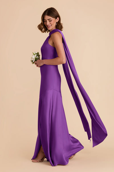 Amethyst Eileen Matte Satin Dress by Birdy Grey