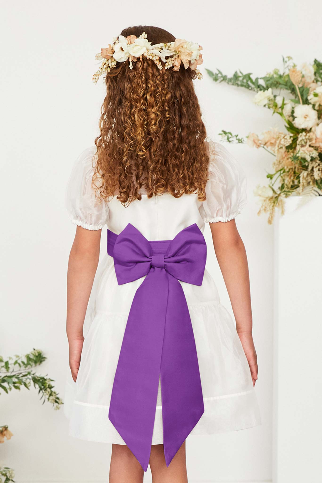 Liz Flower Girl Sash - Amethyst