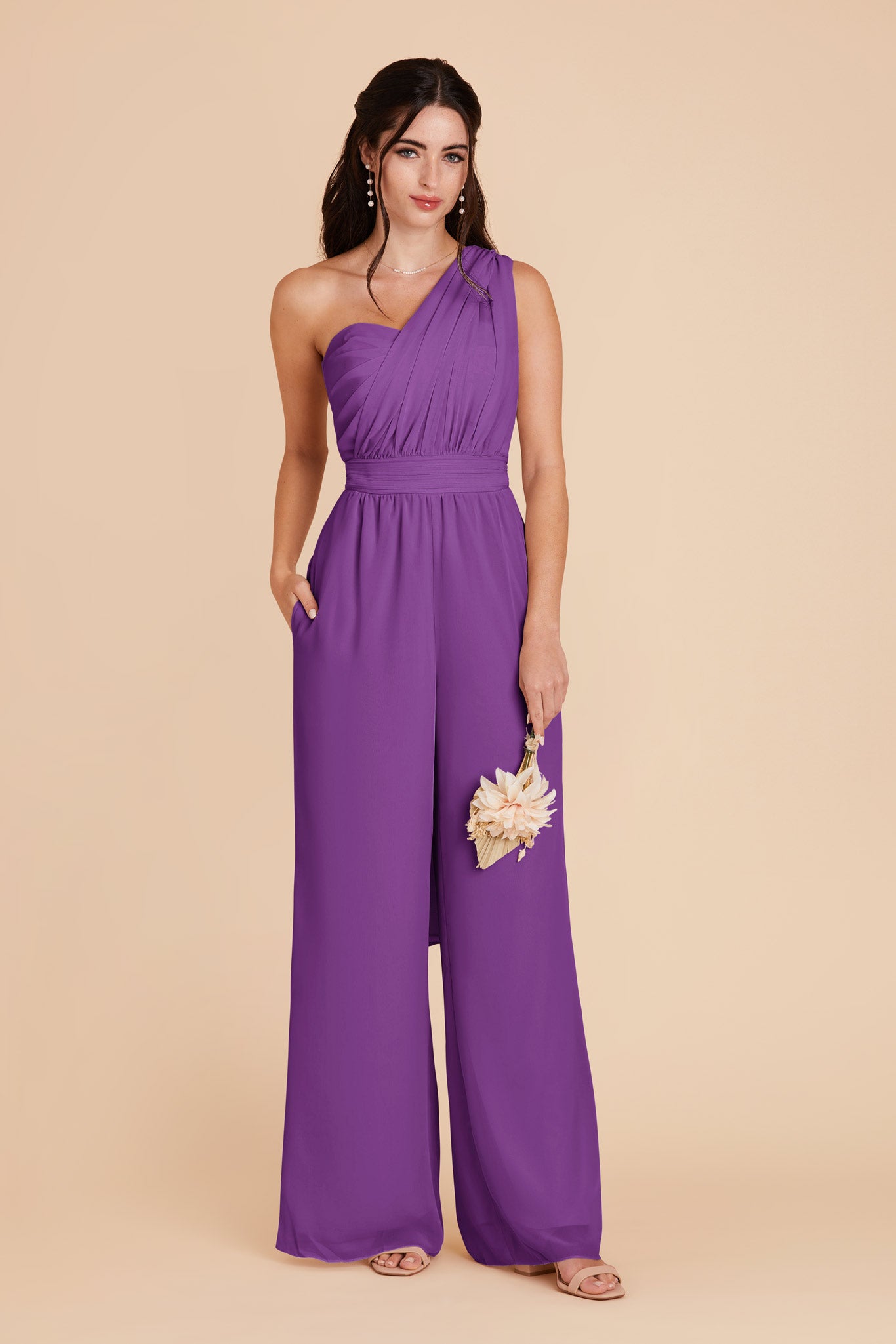 Gigi Convertible Amethyst Bridesmaid Jumpsuit Birdy Grey