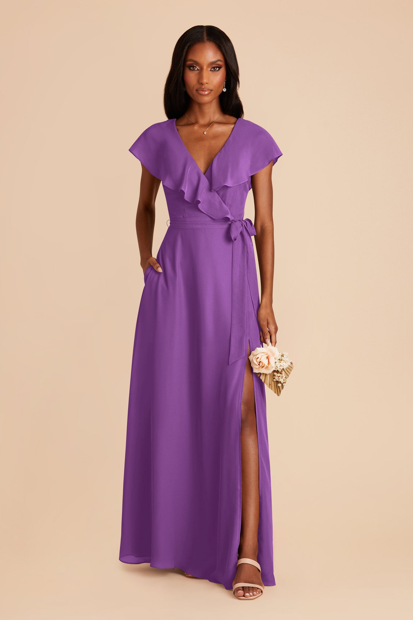 Amethyst Jackson Chiffon Dress by Birdy Grey