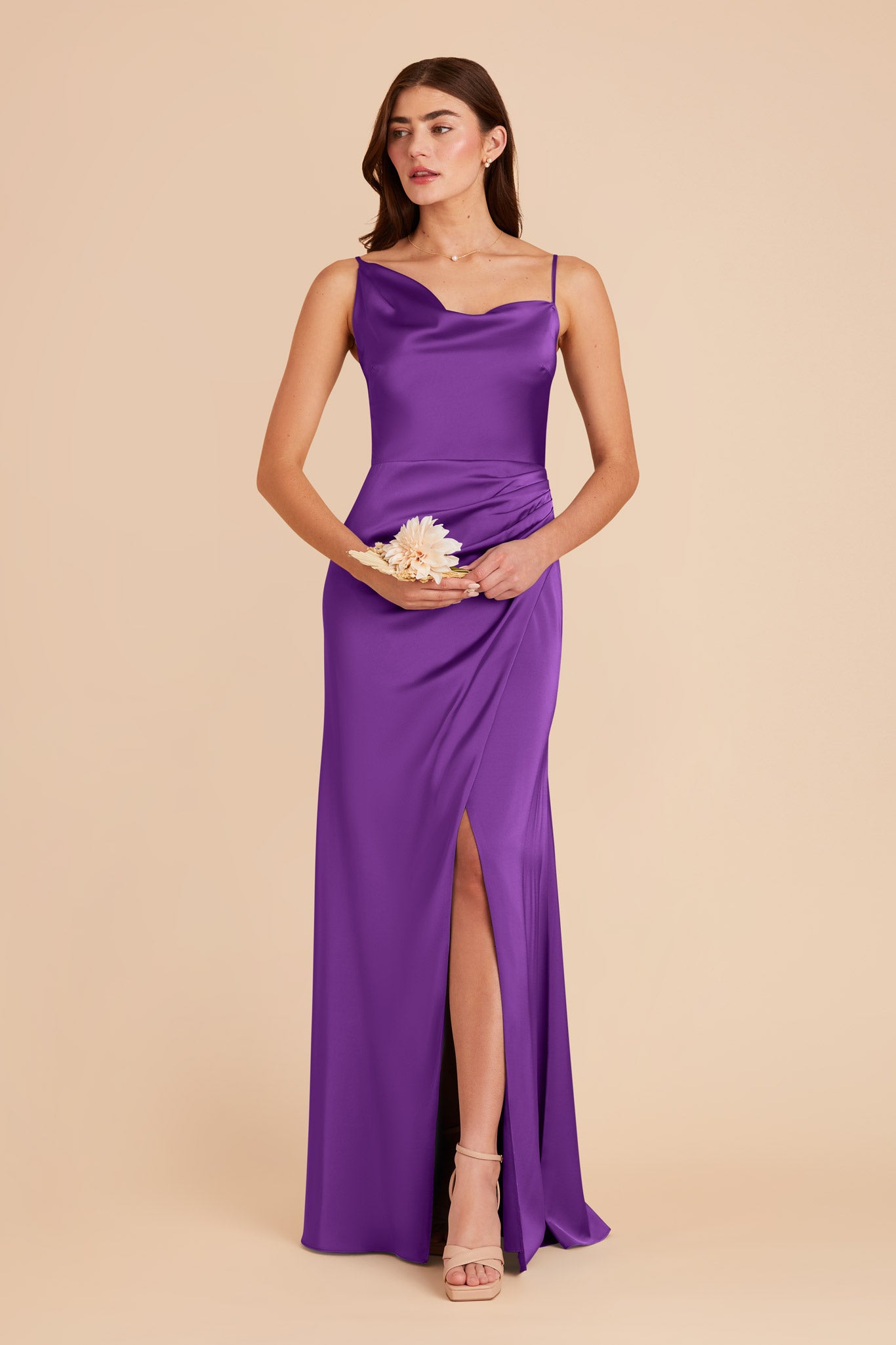 Amethyst Jennifer Matte Satin Dress by Birdy Grey