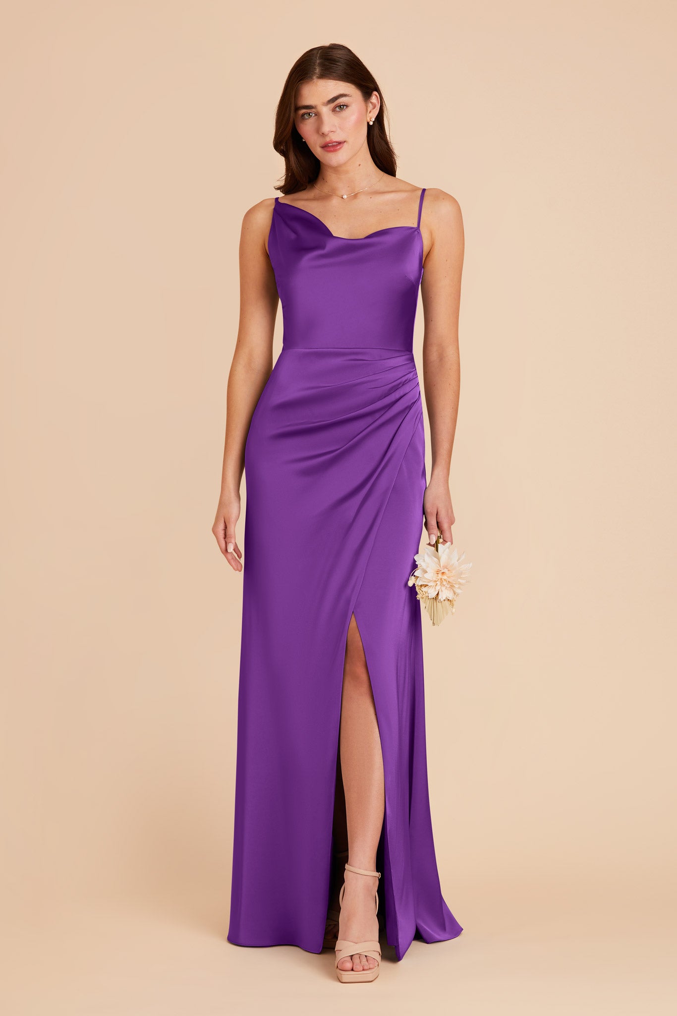 Amethyst Jennifer Matte Satin Dress by Birdy Grey