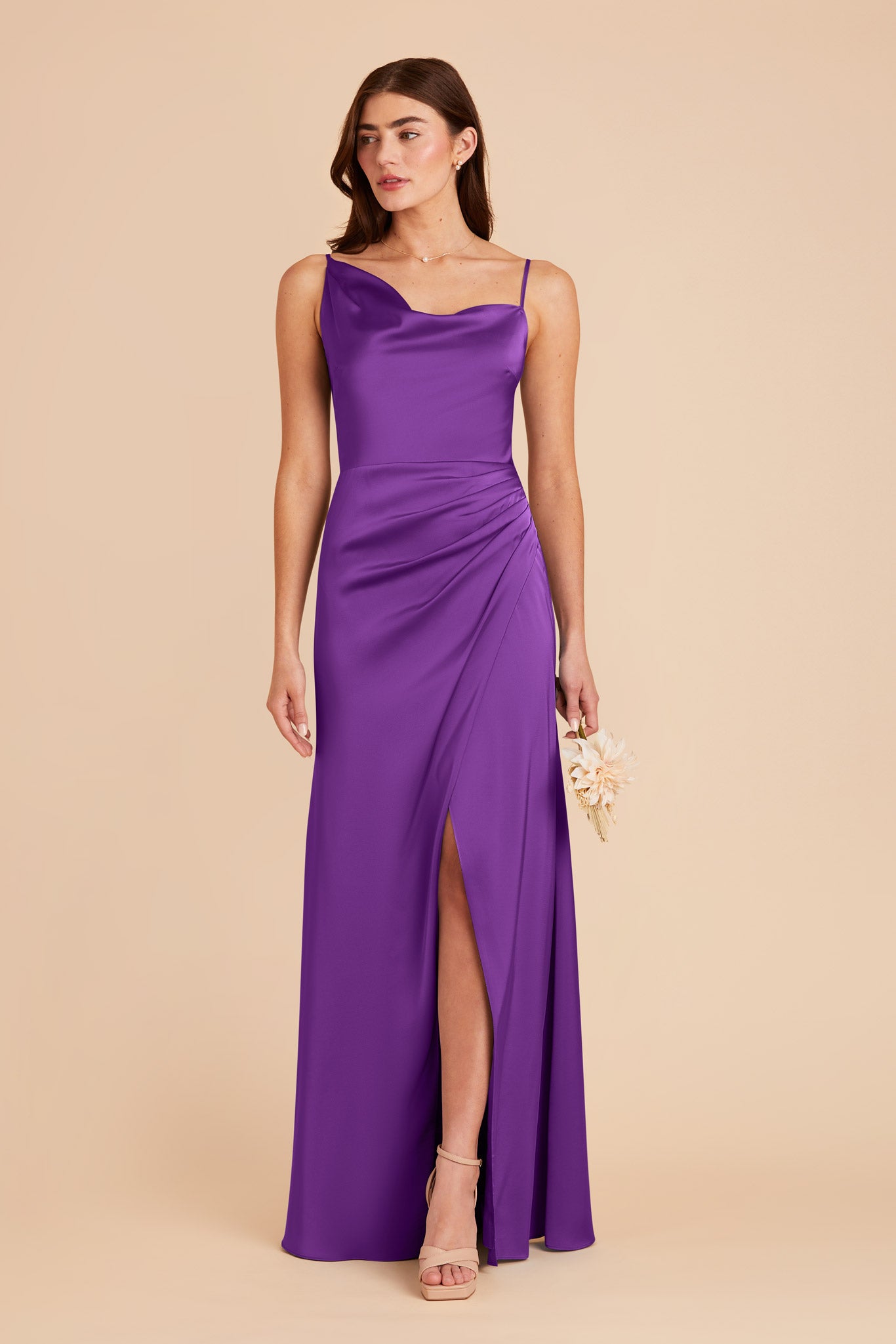 Amethyst Jennifer Matte Satin Dress by Birdy Grey