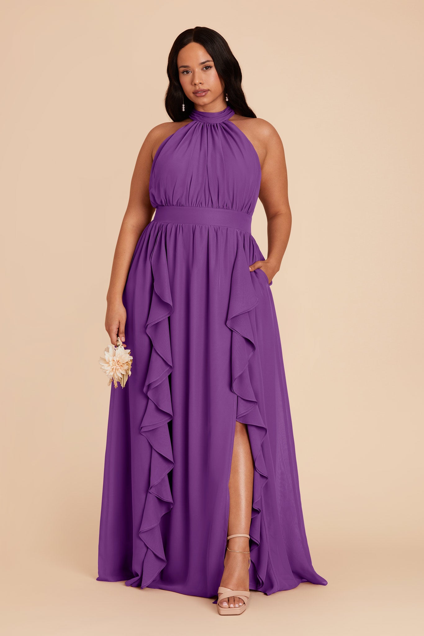 Amethyst Joyce Chiffon Dress by Birdy Grey