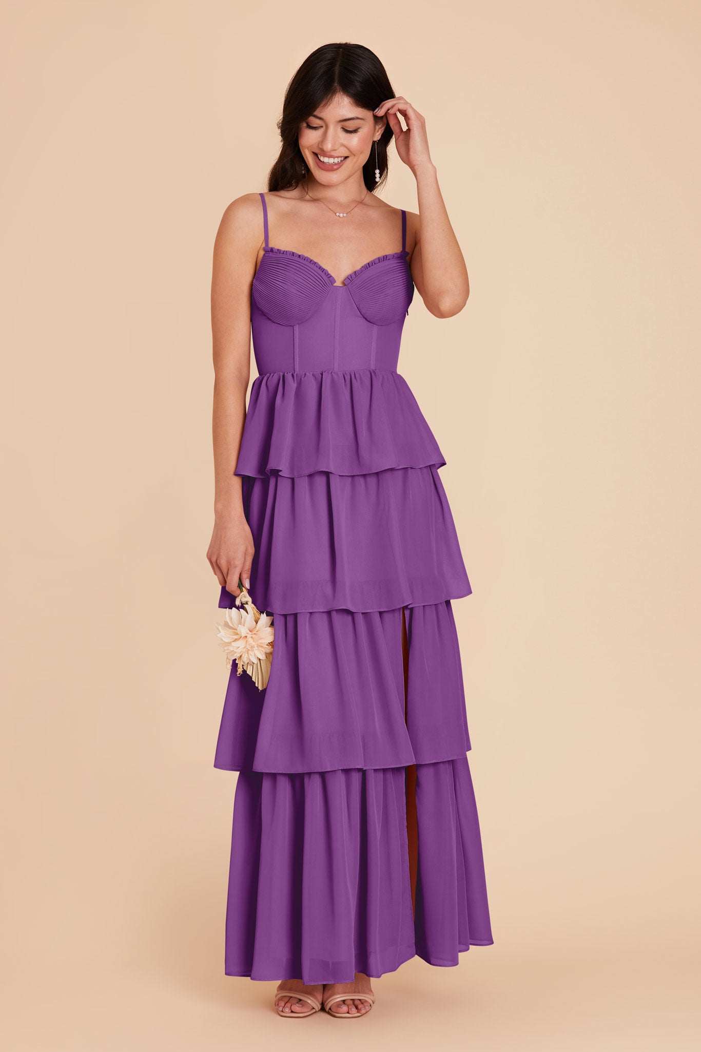 Amethyst Lola Chiffon Dress by Birdy Grey