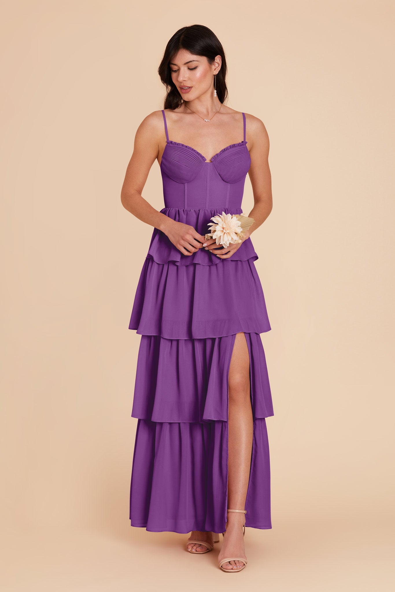 Amethyst Lola Chiffon Dress by Birdy Grey