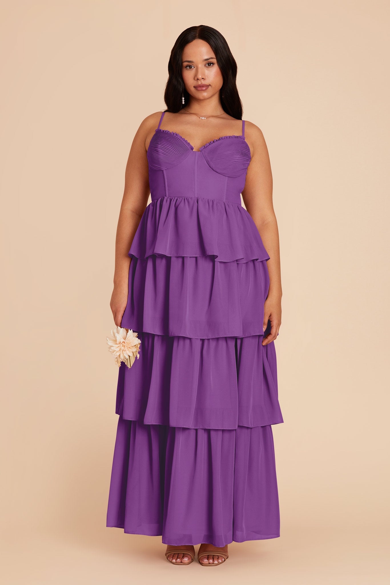 Amethyst Lola Chiffon Dress by Birdy Grey