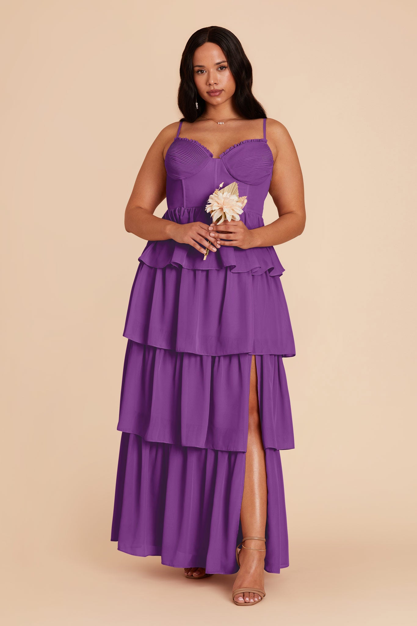 Amethyst Lola Chiffon Dress by Birdy Grey