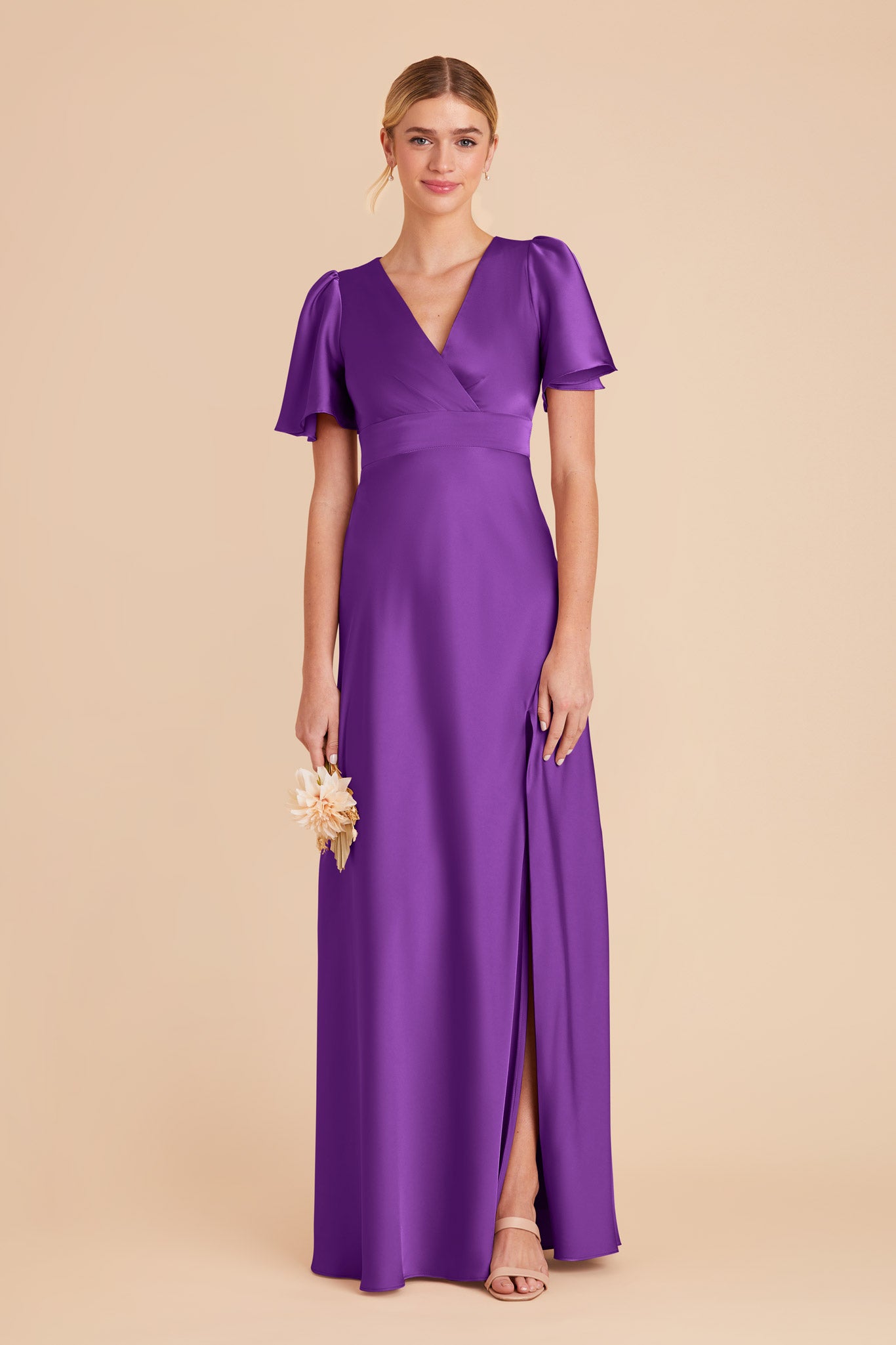 Amethyst Marni Matte Satin Dress by Birdy Grey