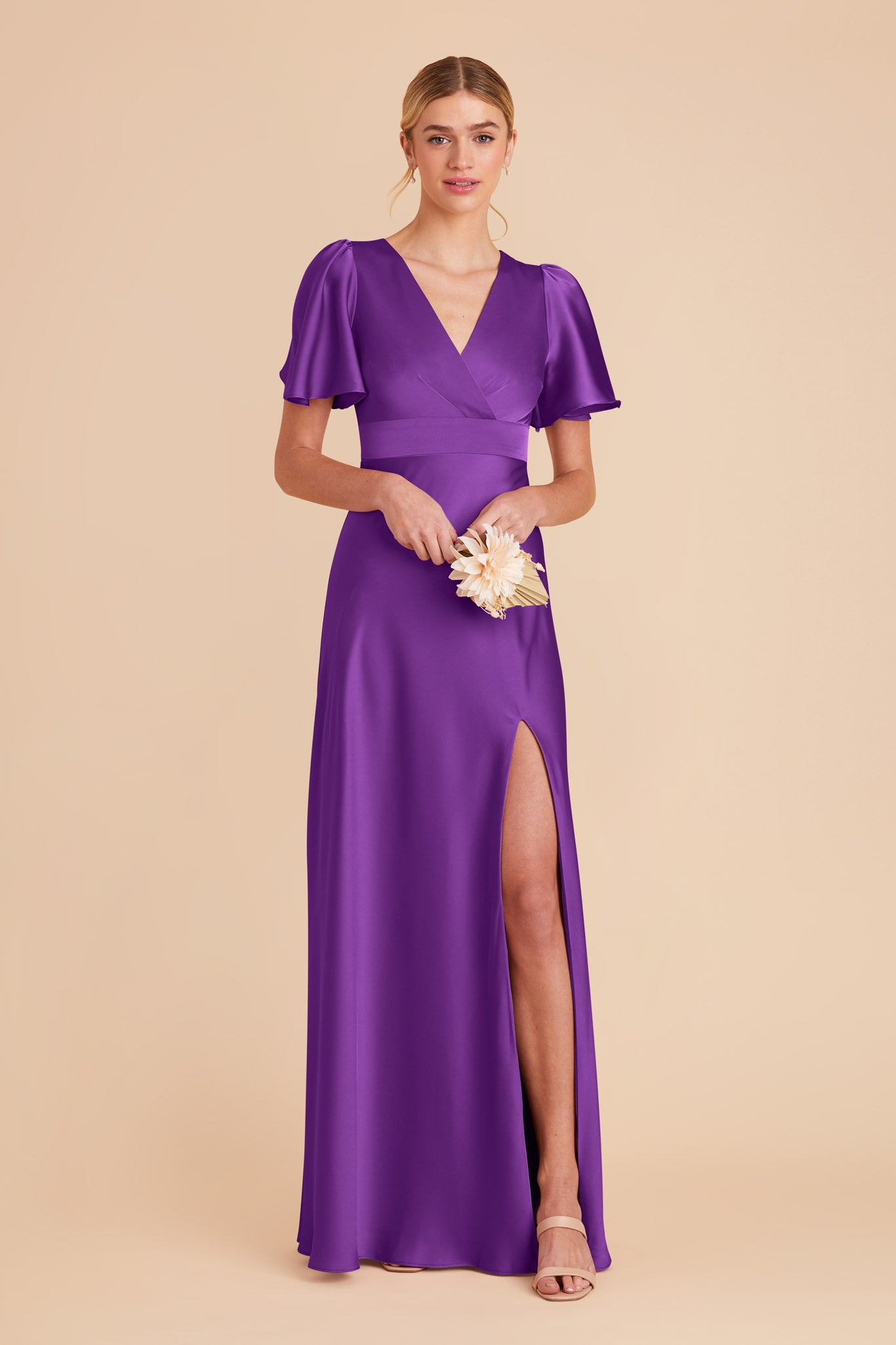 Amethyst Marni Matte Satin Dress by Birdy Grey