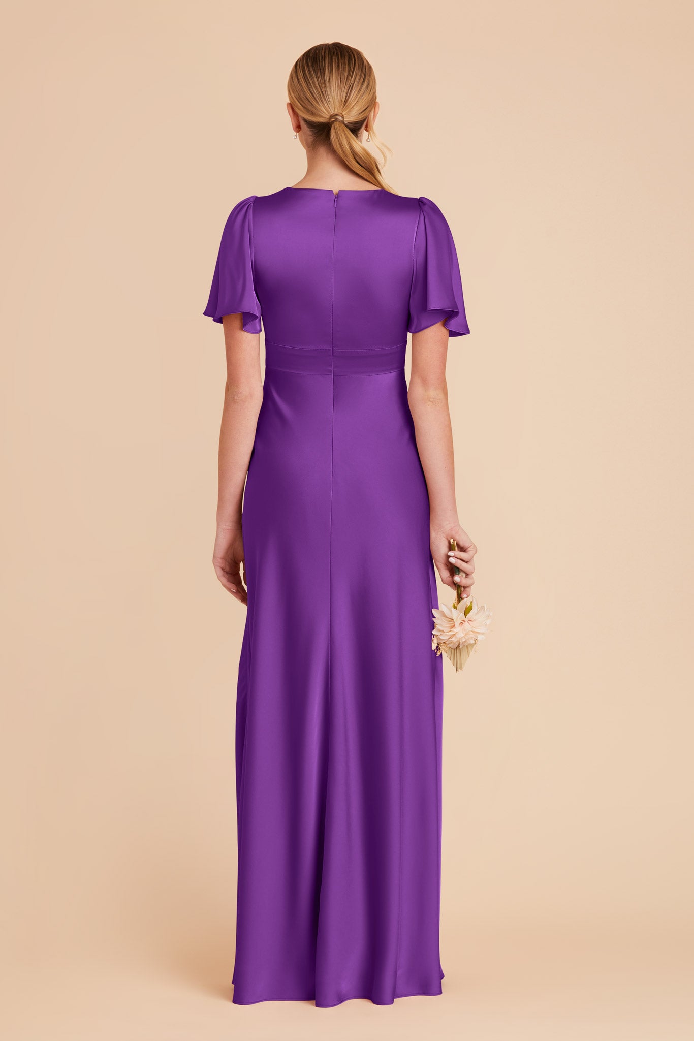 Amethyst Marni Matte Satin Dress by Birdy Grey