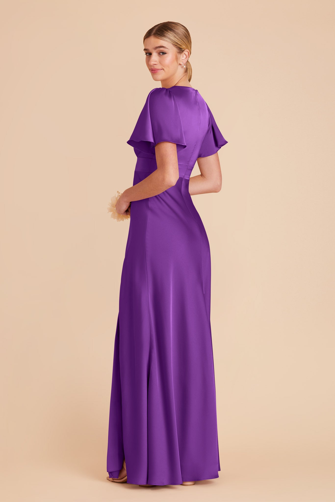 Amethyst Marni Matte Satin Dress by Birdy Grey