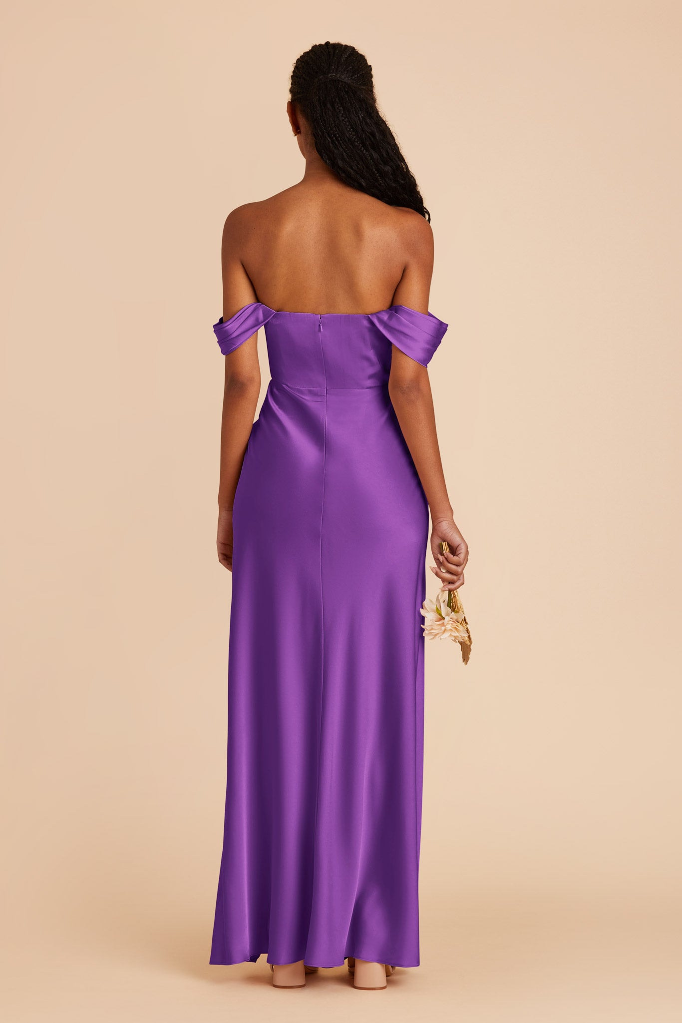 Amethyst Mia Matte Satin Dress by Birdy Grey