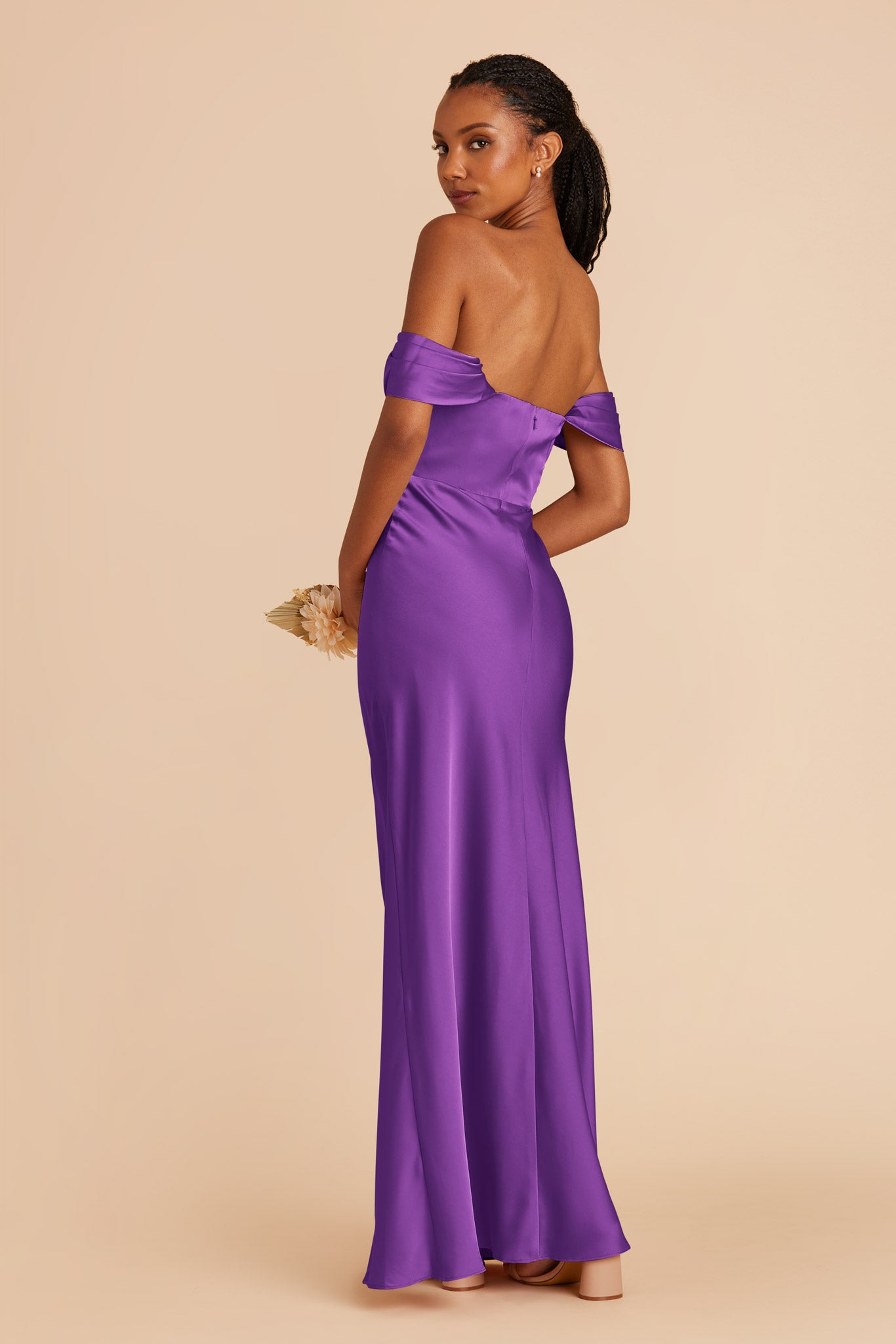 Amethyst Mia Matte Satin Dress by Birdy Grey