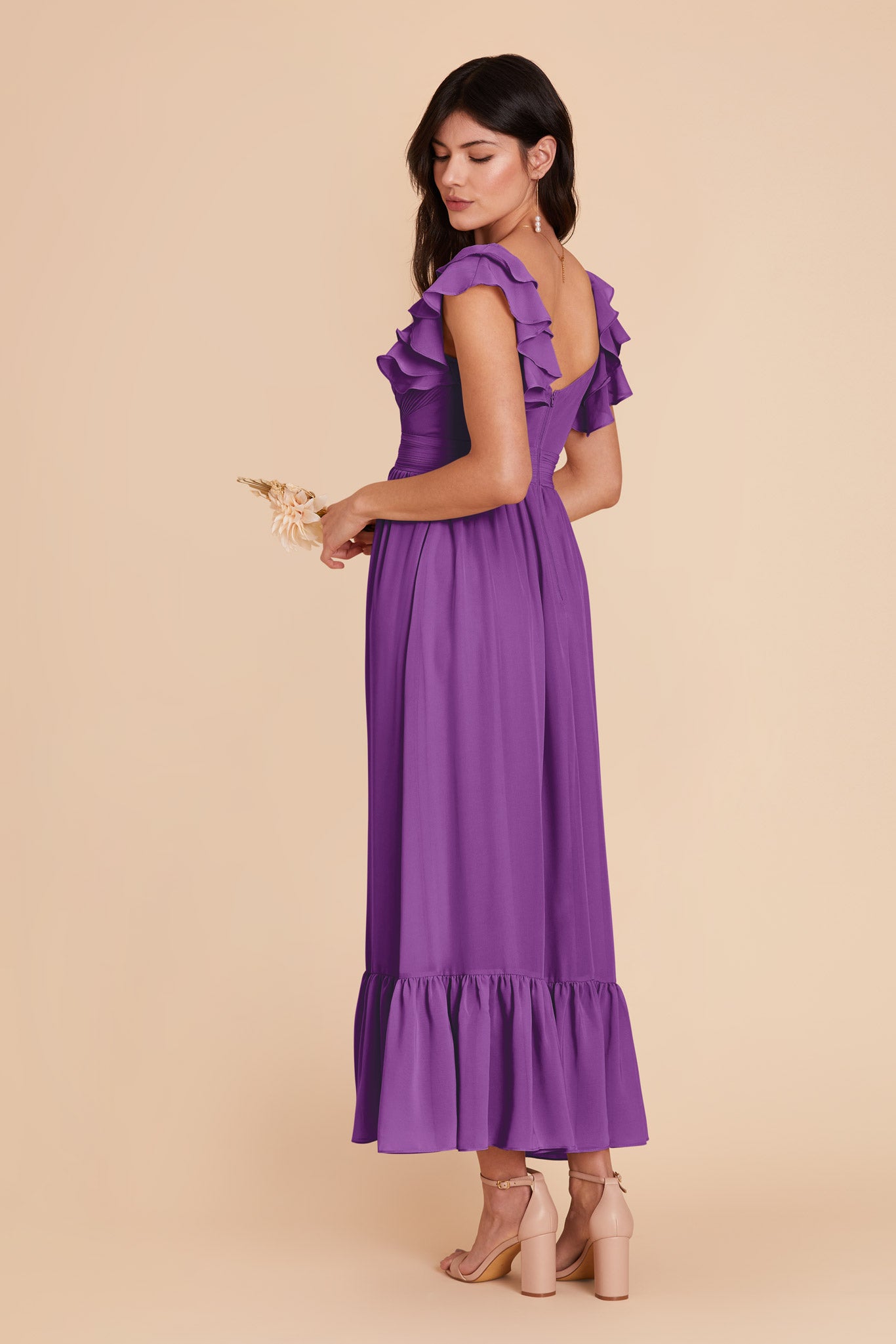 Amethyst Michelle Chiffon Dress by Birdy Grey