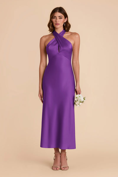 Amethyst Monique Matte Satin Dress by Birdy Grey