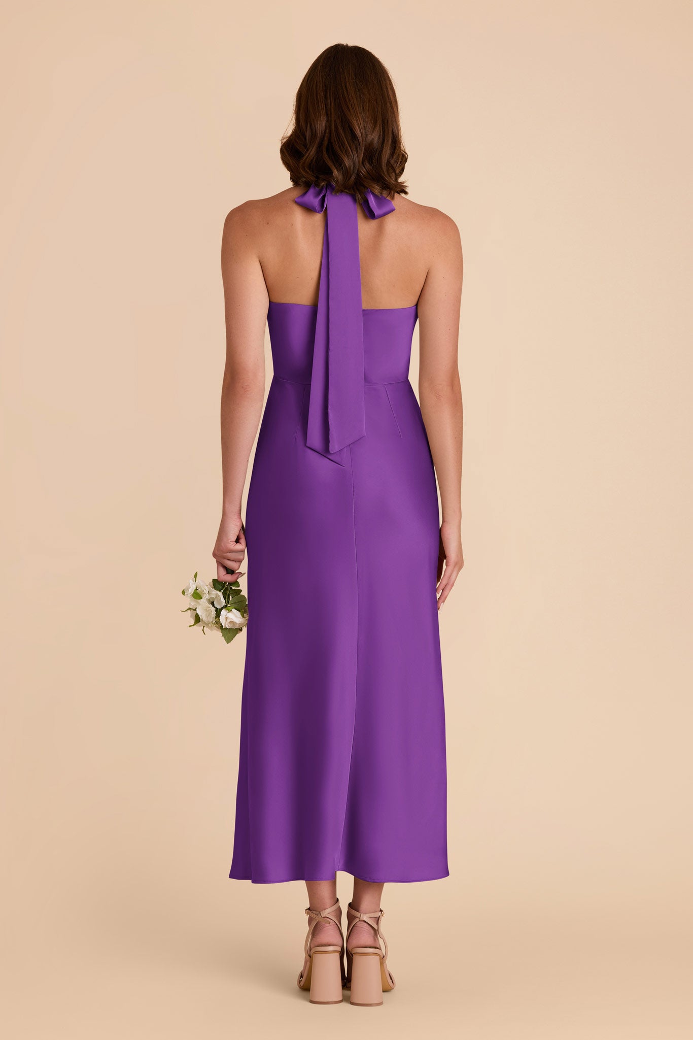 Amethyst Monique Matte Satin Dress by Birdy Grey