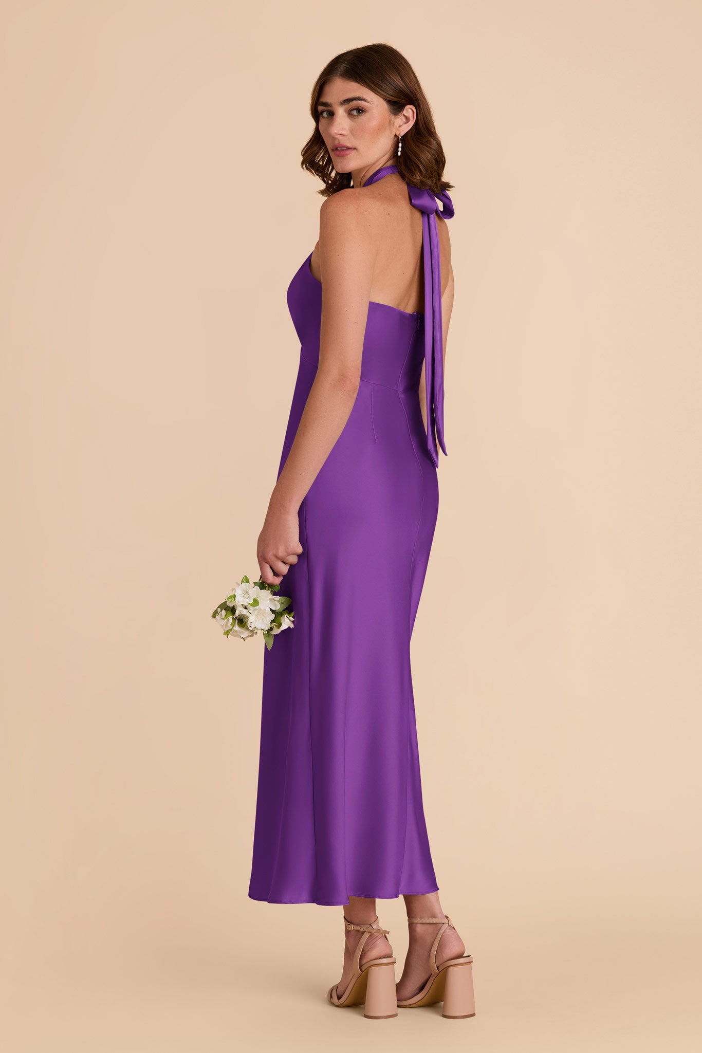 Amethyst Monique Matte Satin Dress by Birdy Grey