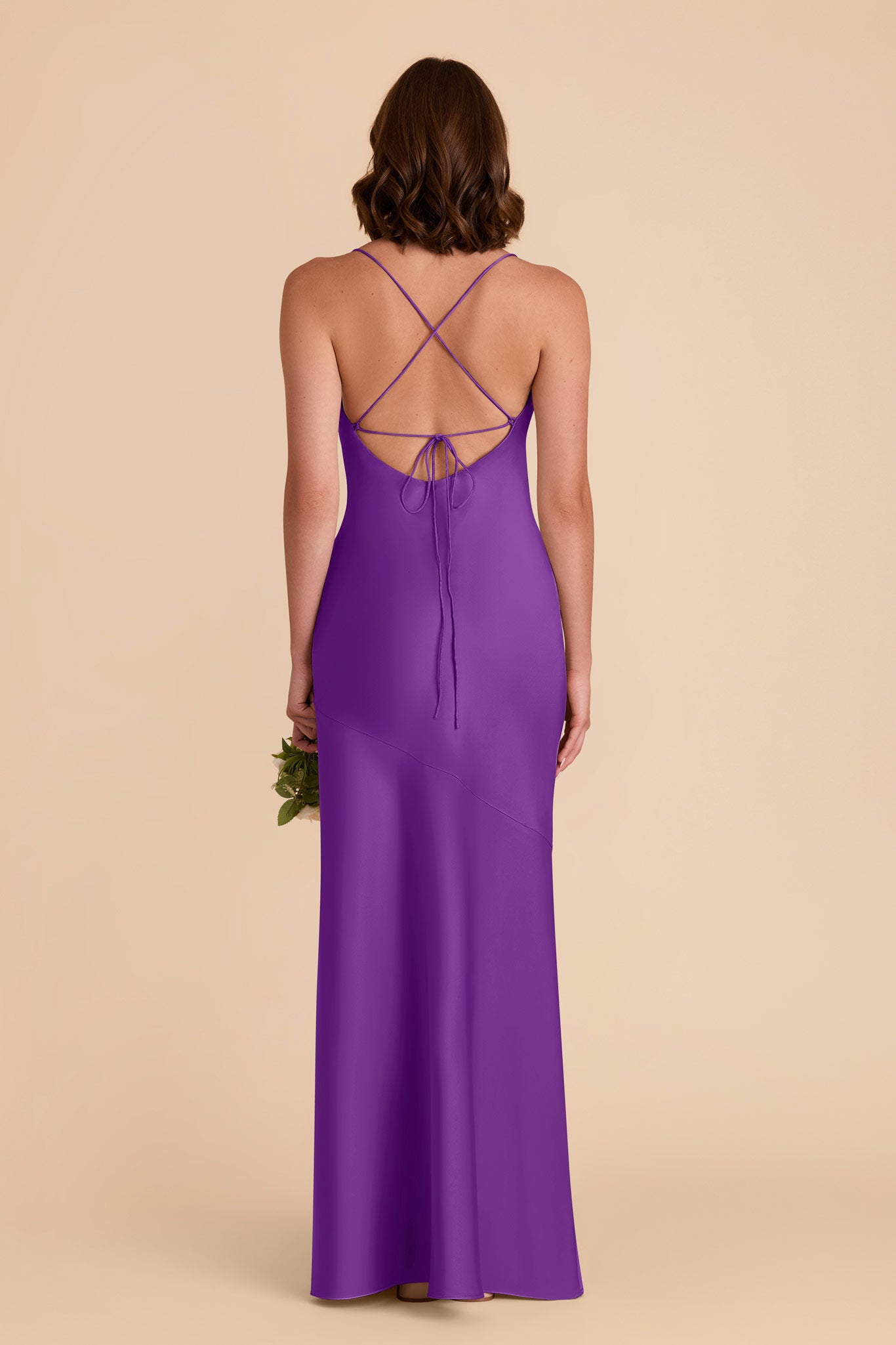 Amethyst Olivia Matte Satin Dress by Birdy Grey